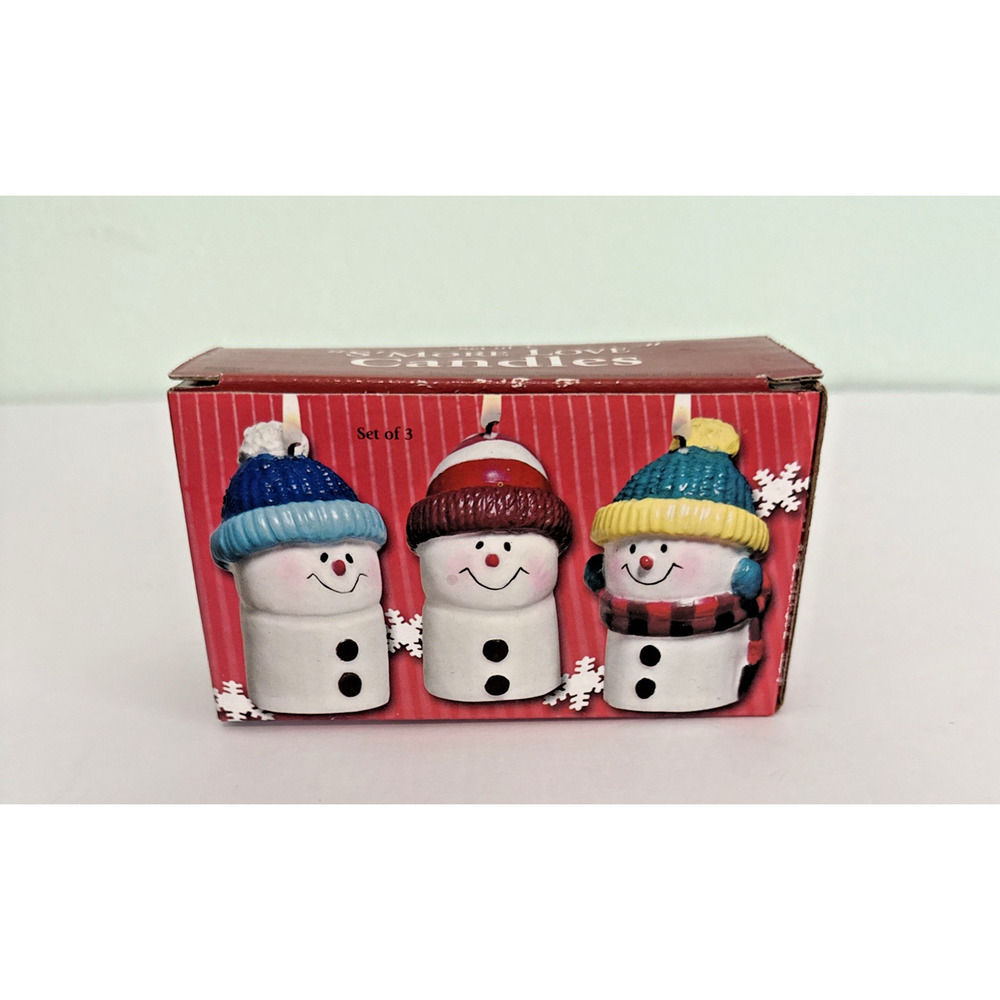 Candles GiftCo INC Set of 3 "S'More Love"‎ Candles Cute Snowmen Open Box